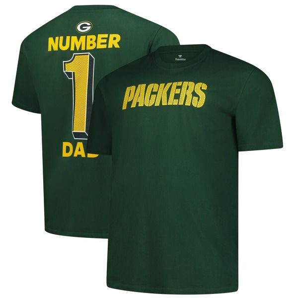 ファナティクス メンズ トップス Tシャツ トール MensFanatics Green Bay Packers Big Tall Number One Dad TShirt Green グリーン