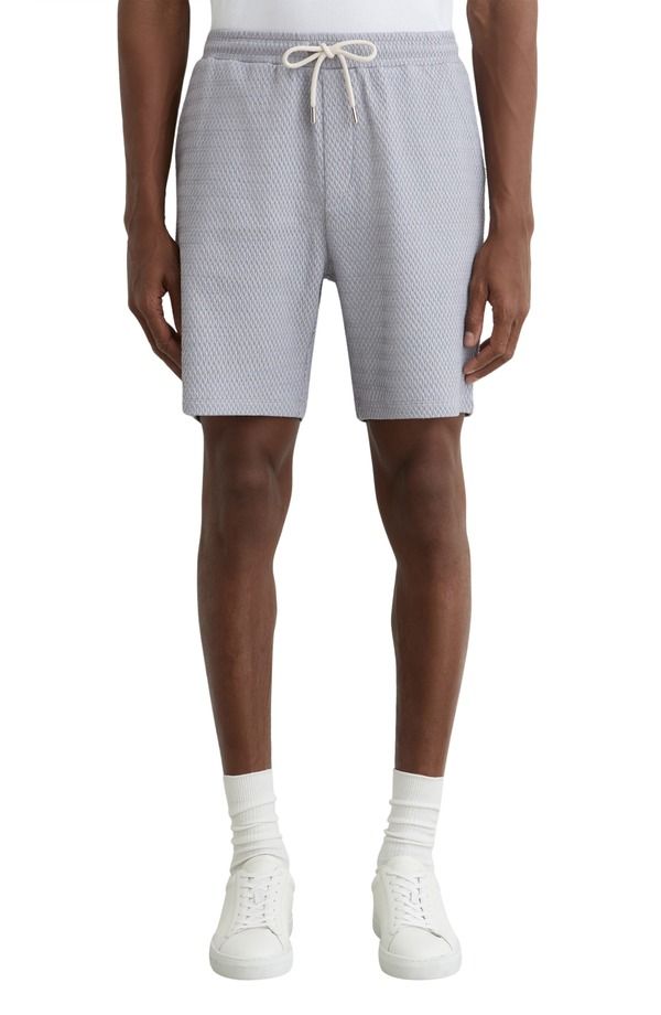 レイス メンズ ボトムス ハーフパンツ・ショーツ ショートパンツ Reiss Nicola Textured Shortsoft Blue ブルー