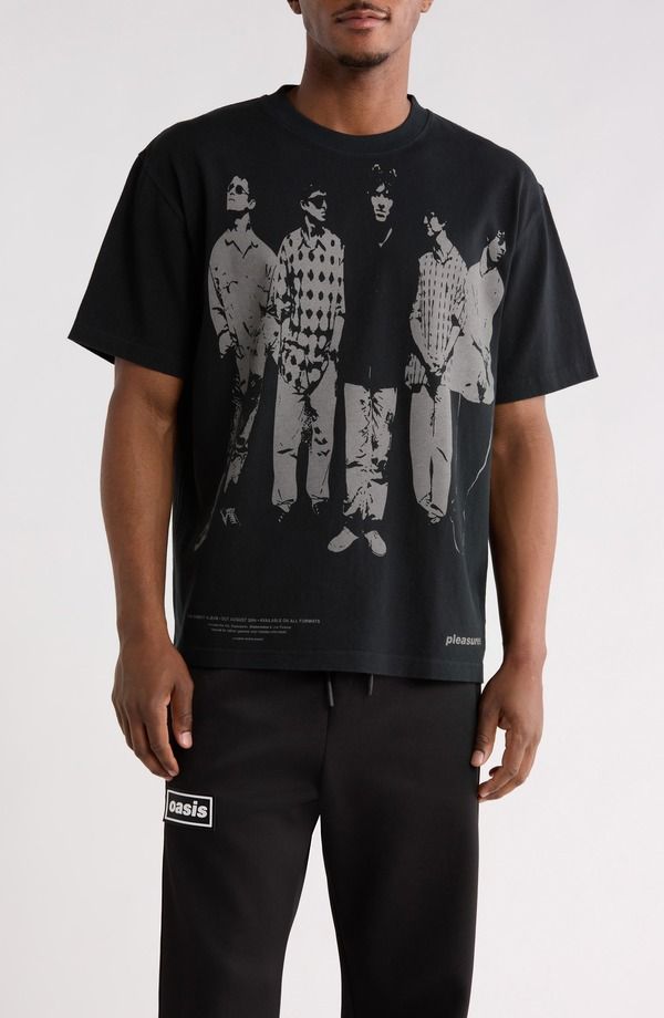 プレジャーズ メンズ トップス Tシャツ コットン グラフィック PLEASURES x Oasis Definitely Heavyweight Graphicotton TShirt Faded