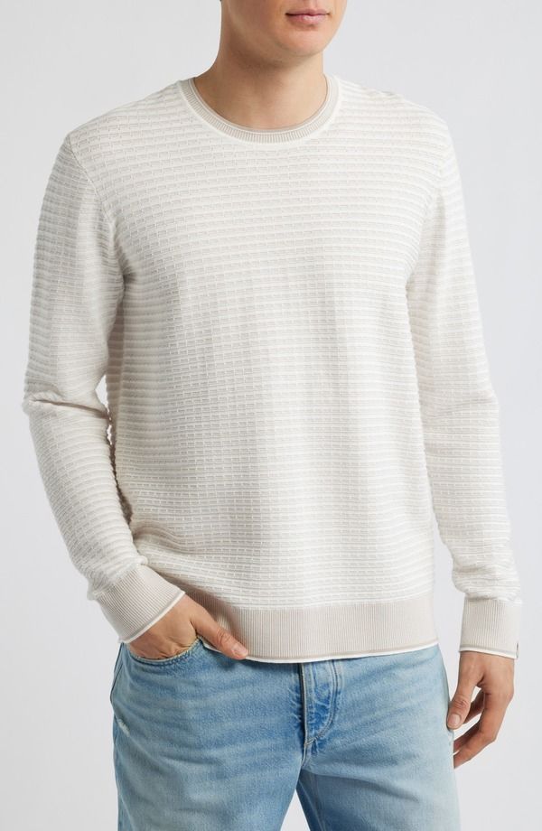 ラグアンドボーン メンズ アウター ニット・セーター コットン rag bone Harvey Stripe Cotton Blend Sweater Chalk チョーク
