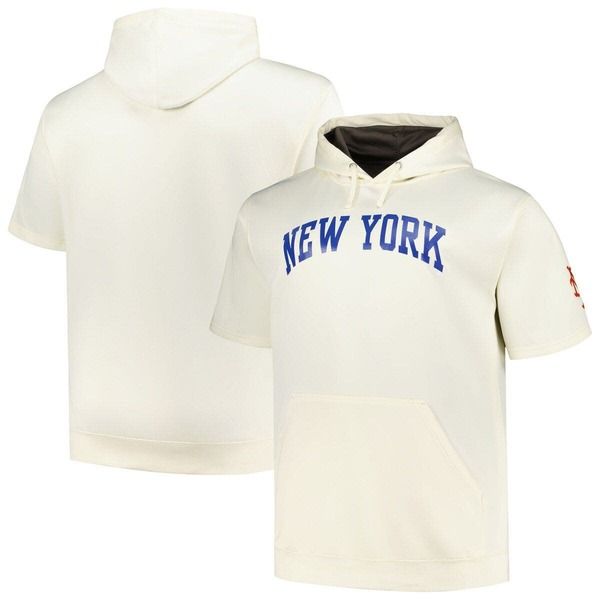 プロファイル メンズ アウター パーカー・スウェットール コントラスト Mens Profile Oatmeal New York Mets Big Tall Contrast Short Sleev