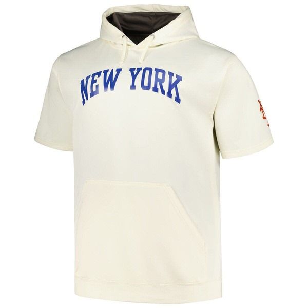 プロファイル メンズ アウター パーカー・スウェットール コントラスト Mens Profile Oatmeal New York Mets Big Tall Contrast Short Sleev