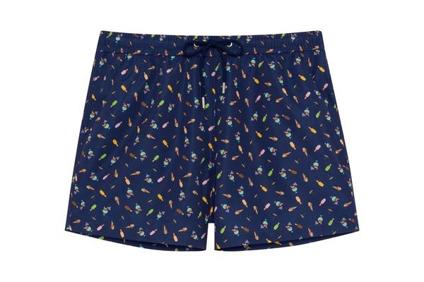 ホム メンズ 水着 ハーフパンツ・ショーツ HOM Summer Beach Boxer Navy Print ネイビー