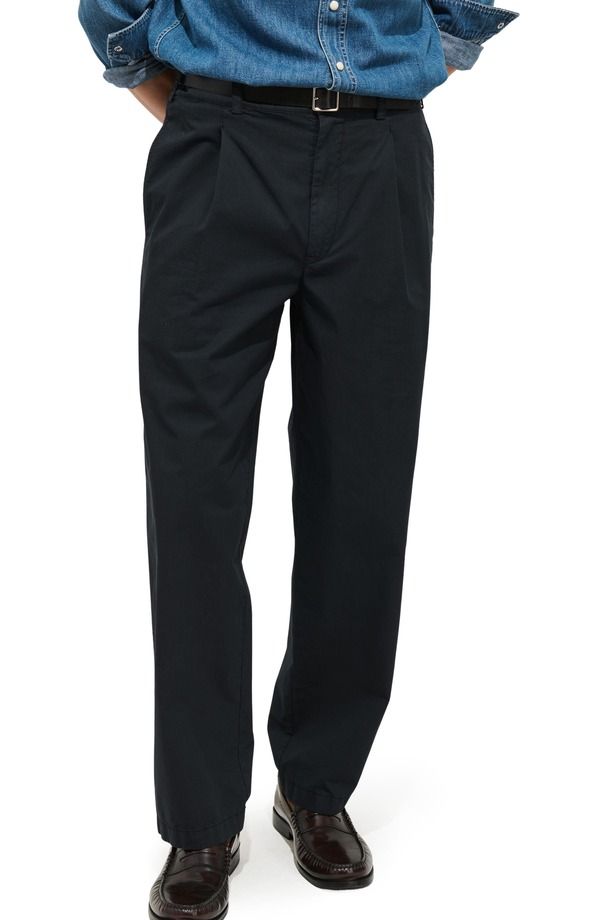 アレックスミル メンズ ボトムス カジュアルパンツ プリーツ コットン Alex Mill Georges Pleated Cotton Pants Black ブラック