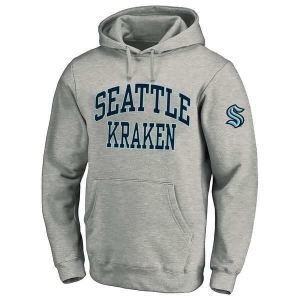 ファナティクス メンズ アウター パーカー・スウェットール フリース Mens Fanatics Heather Gray Seattle Kraken Big Tall Fleece Pullove