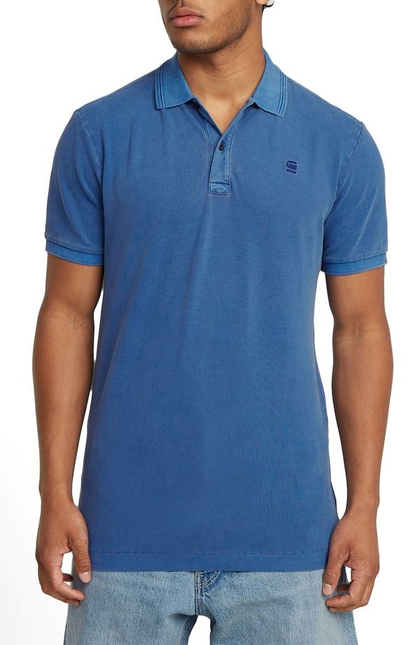 ジースター メンズ トップス ポロシャツ スリムフィット GSTAR Dunda Slim Fit Overdye Piqu Polo Pilot Gd