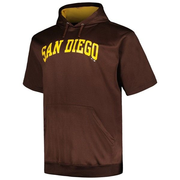 プロファイル メンズ アウター パーカー・スウェットール コントラスト Mens Profile Brown San Diego Padres Big Tall Contrast Short Slee