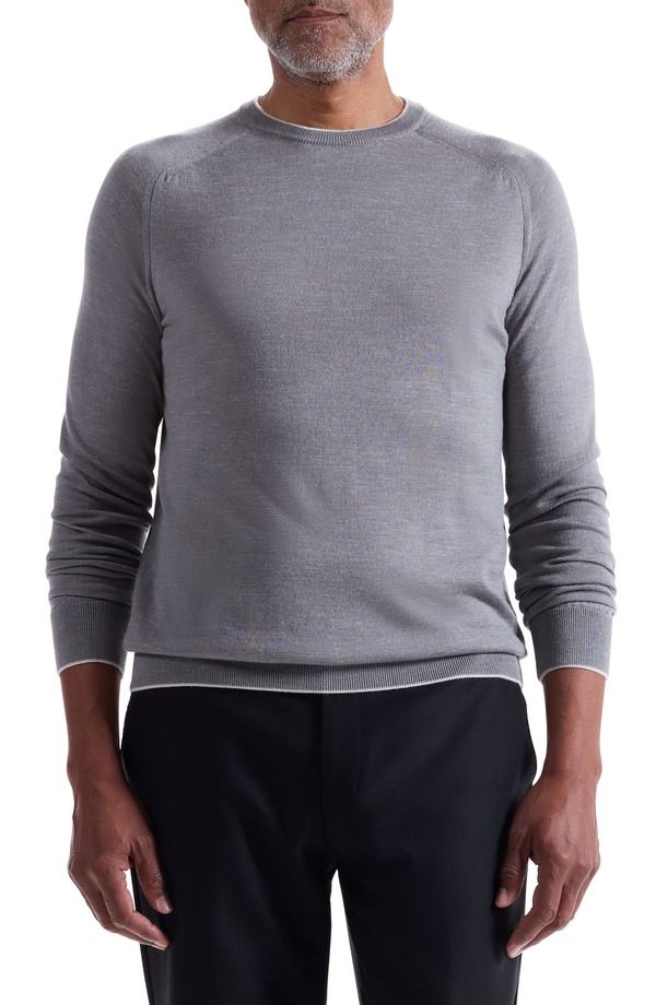 ブガッチ メンズ アウター パーカー・スウェット クルーネック ウール セーター シルク リネン Bugatchi Tipped Merino Wool Silk Linen Crewneck Swe 59,840円