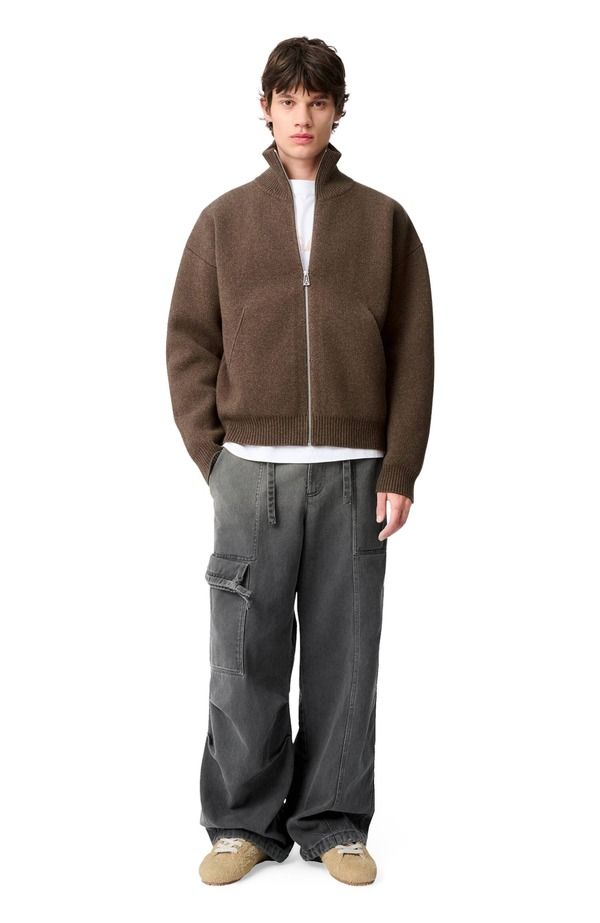 アクセルアリガト メンズ アウター カーディガン セーター Axel Arigato Core ZipUp Sweater Dark Brown ブラウン