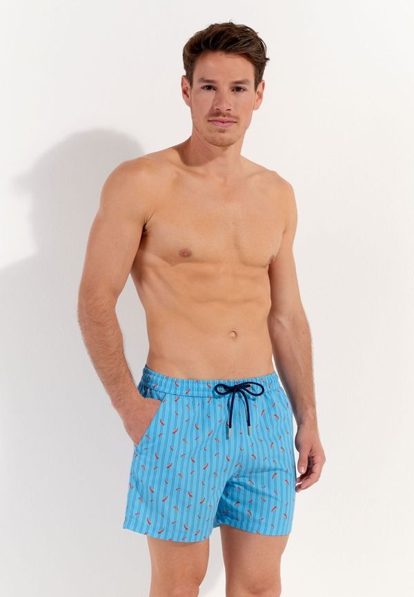 ホム メンズ 水着 ハーフパンツ・ショーツ HOM Espelette Beach Boxer Turquoise Print ターコイズ ホム メンズ 水着 ハーフパンツ・ショーツ HOM Espelette Beach Boxer Turquoise Print ターコイズ