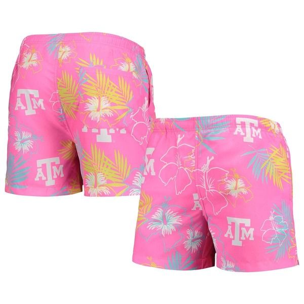 フォコ メンズ 水着 ハーフパンツ・ショーツ フラワー柄 フラワー Mens FOCO Pink Texas AM Aggies Neon Floral Swim Trunks Pink ピンク