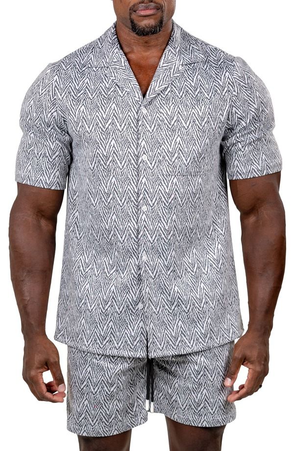 マセオ メンズ トップス シャツ Maceoo Marthy Short Sleeve ButtonUp Shirt Grey グレー
