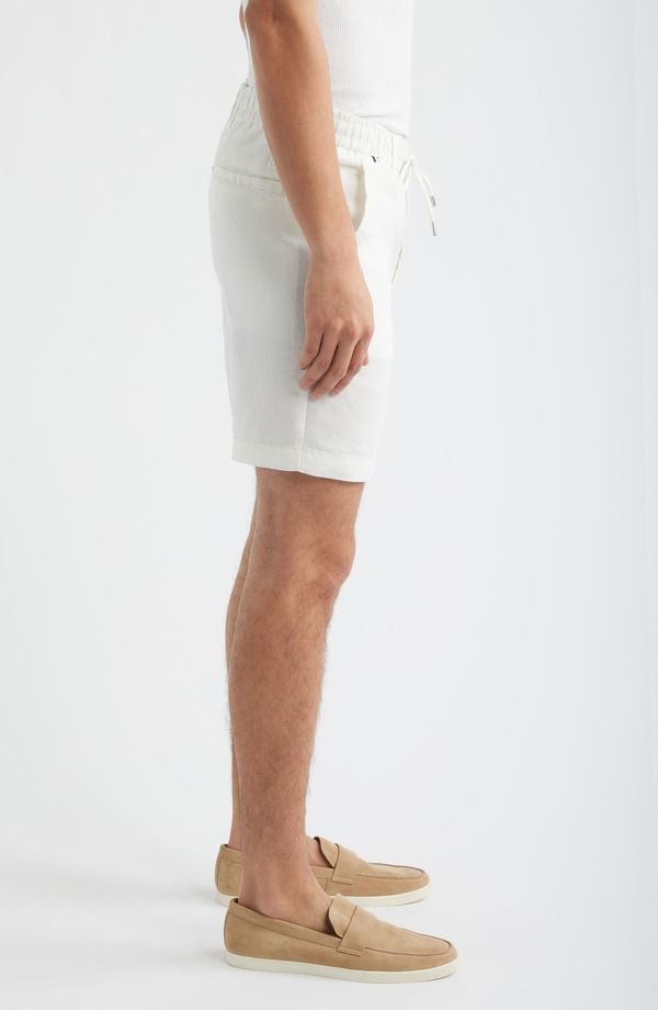 ボス メンズ ボトムス ハーフパンツ・ショーツ ショートパンツ リネン BOSS Kane Flat Front Linen Blendrawstring Shorts White ホワイト
