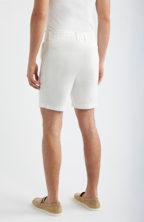 ボス メンズ ボトムス ハーフパンツ・ショーツ ショートパンツ リネン BOSS Kane Flat Front Linen Blendrawstring Shorts White ホワイト