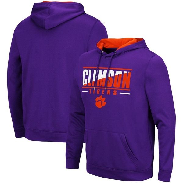 コロシアム メンズ アウター パーカー・スウェット Mens Colosseum Purple Clemson Tigerslash Stack 20 Pullover Hoodie Purple パ