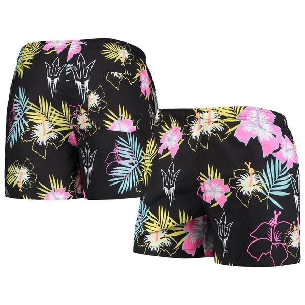 フォコ メンズ 水着 ハーフパンツ・ショーツ フラワー柄 フラワー Mens FOCO Black Arizona State Sun Devils Neon Floral Swim Trunks B
