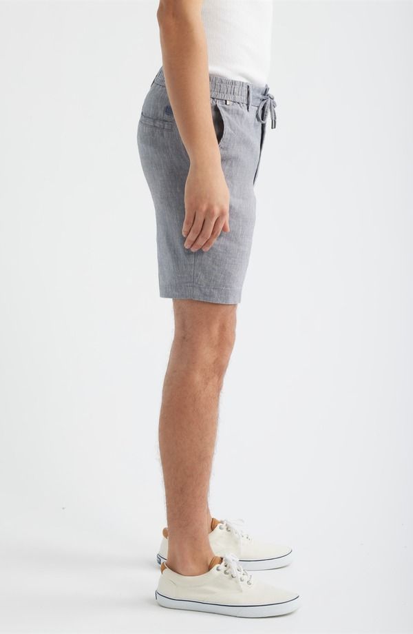 ボス メンズ ボトムス ハーフパンツ・ショーツ ショートパンツ リネン BOSS Kane Flat Front Linen Blendrawstring Shorts Open Blue ブルー