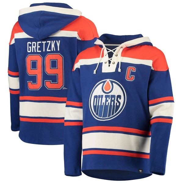 フォーティーセブン メンズ アウター パーカー・スウェット レース Mens 47 Wayne Gretzky Royal Edmonton Oilers Retired Player Name Nu