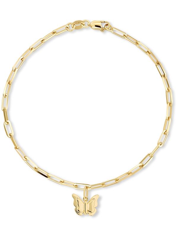 デヴァタ レディース アクセサリー ブレスレット・バングル・アンクレット DEVATA Butterfly Charm with Paperclip Chain Bracelet in 14K Gol