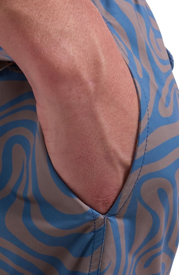 ブガッチ メンズ 水着 ハーフパンツ・ショーツ プリント Bugatchi Cruz Wave Print Swim Trunks Taupe トープ