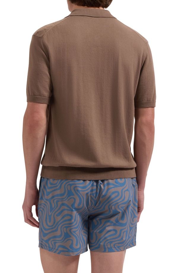 ブガッチ メンズ 水着 ハーフパンツ・ショーツ プリント Bugatchi Cruz Wave Print Swim Trunks Taupe トープ