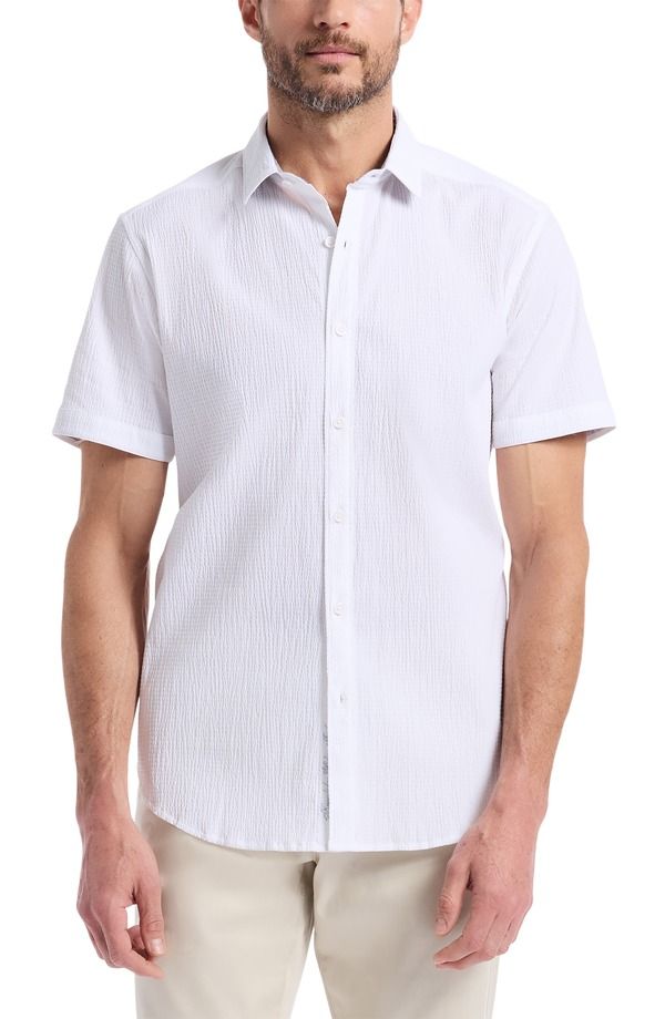 ロバートグラハム メンズ トップス シャツ Robert Graham Thresher Short Sleeve ButtonUp Shirt White ホワイト
