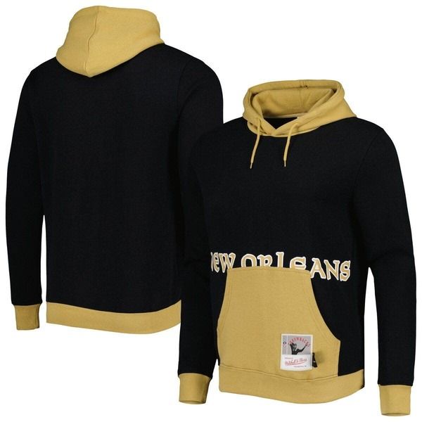 ミッチェルネス メンズ アウター パーカー・スウェット Mens Mitchell Ness Black New Orleansaints Big Face 50 Pullover Hoodie Bl
