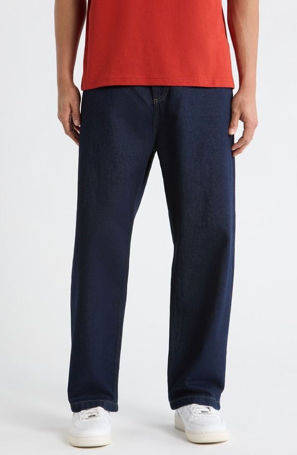 カーハート メンズ ボトムス デニムパンツ ストレート ジーンズ Carhartt Work In Progress Brandon Loose Straight Leg Jeans Blue Rin