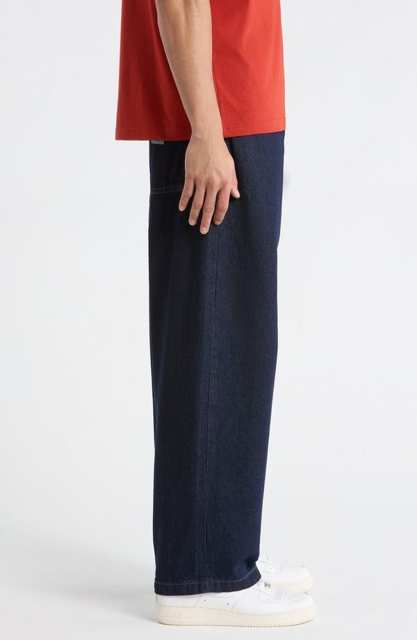 カーハート メンズ ボトムス デニムパンツ ストレート ジーンズ Carhartt Work In Progress Brandon Loose Straight Leg Jeans Blue Rin