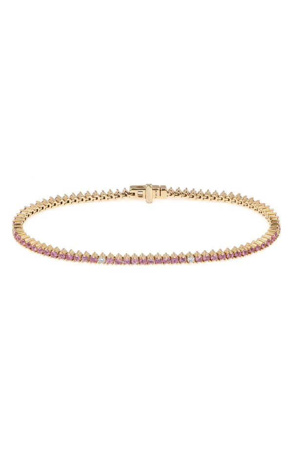 アディナ レイター レディース アクセサリー ブレスレット・バングル・アンクレット Adina Reyter Pink Sapphire Diamond Tennis Bracelet Yellow