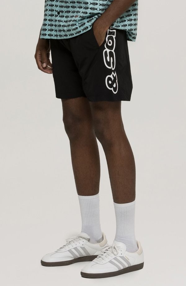 マウイアンドサン メンズ 水着 ハーフパンツ・ショーツ ナイロン Maui Sons Billboard Nylon Swim Trunks Black ブラック マウイアンドサン メンズ 水着 ハーフパンツ・ショーツ ナイロン Maui Sons Billboard Nylon Swim Trunks Black ブラック