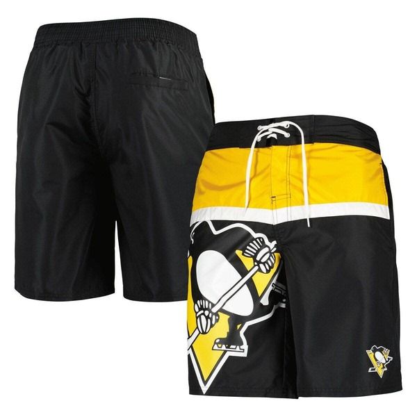スターター メンズ 水着 ハーフパンツ・ショーツ Menstarter Black Pittsburgh Penguinsea Wind Swim Trunks Black ブラック