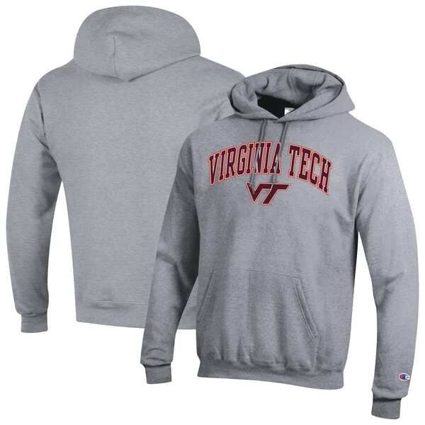 チャンピオン メンズ アウター パーカー・スウェット ロゴ フリース MensChampion Heather Gray Virginia Techokies Arched Logo Fleece P