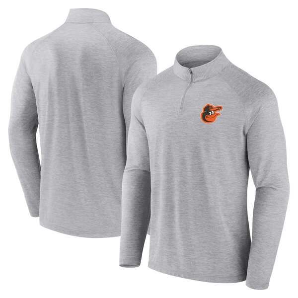 ファナティクス メンズ アウター パーカー・スウェット ジャケット Mens Fanatics Gray Baltimore Orioles HeadtoHead Raglan QuarterZip