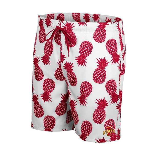 コロシアム メンズ 水着 ハーフパンツ・ショーツ ショートパンツ Mens Colosseum White Iowa State Cyclones Pineappleswim Shorts White コロシアム メンズ 水着 ハーフパンツ・ショーツ ショートパンツ Mens Colosseum White Iowa State Cyclones Pineappleswim Shorts White