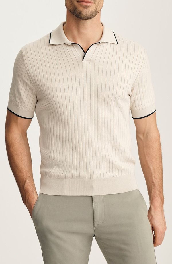 ３４ヘリテージ メンズ アウター パーカー・スウェット セーター コットン 34 Heritage Tipped Johnny Collar Short Sleeve Cotton Sweater P