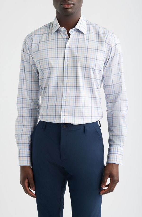 ピーター・ミラー メンズ トップス シャツ Peter Millar Warren Plaid Crown Light ButtonUp Shirt Navy ネイビー