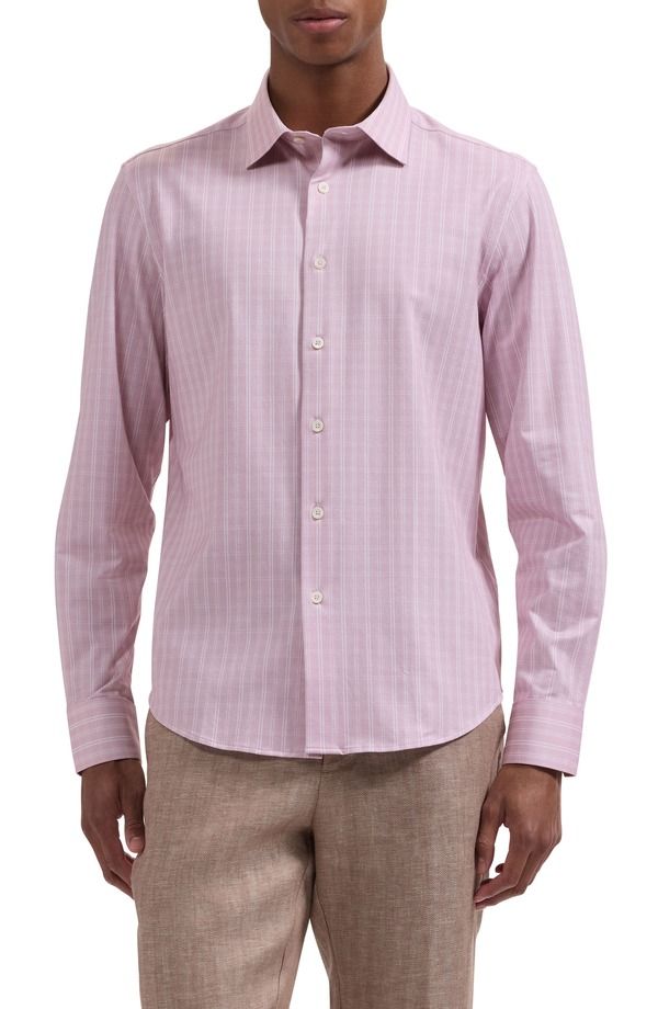 ブガッチ メンズ トップス シャツ コットン Bugatchi James OoohCotton Plaid ButtonUp Shirt Dusty Pink ピンク