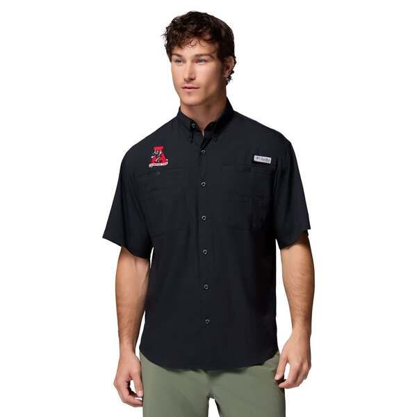 コロンビア メンズ トップス シャツ ダウン Mens Columbia Black Alabama Crimson Tide Tamiami OmniShade ButtonDown Shirt B