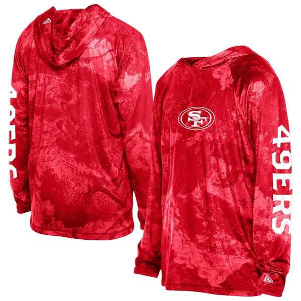 ニューエラ メンズ トップス Tシャツ MensNew Era Red San Francisco 49ers RealTree Xtreme Camo Raglan Long Sleeve Hood