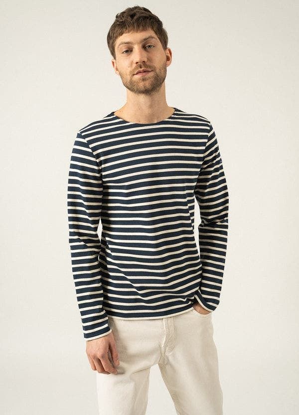 セイントジェームス レディース トップス シャツ Saint James MERIDIEN MODERNE Original Heavyweight Breton Shirt NavyEcru エクリ