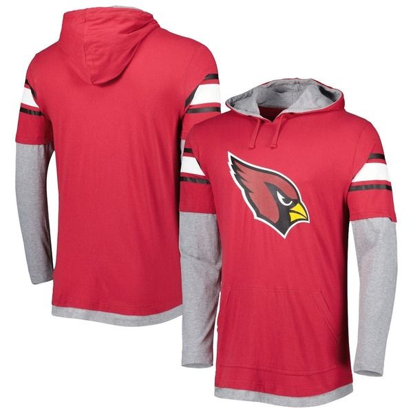 ニューエラ メンズ トップス Tシャツ パーカー Mens New Era Cardinal Arizona Cardinals Long Sleeve Hoodie TShirt Cardinal