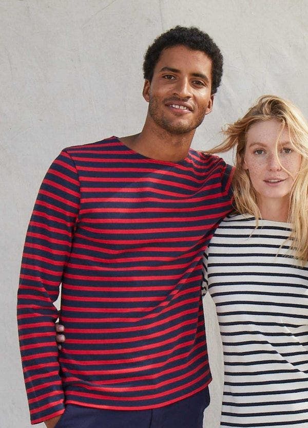 セイントジェームス レディース トップス シャツ Saint James MERIDIEN MODERNE Original Heavyweight Breton Shirt NavyRed ネイビー