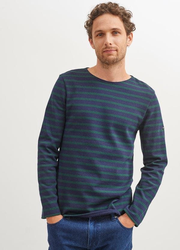 セイントジェームス レディース トップス シャツ Saint James MERIDIEN MODERNE Original Heavyweight Breton Shirt NavyPine Gre