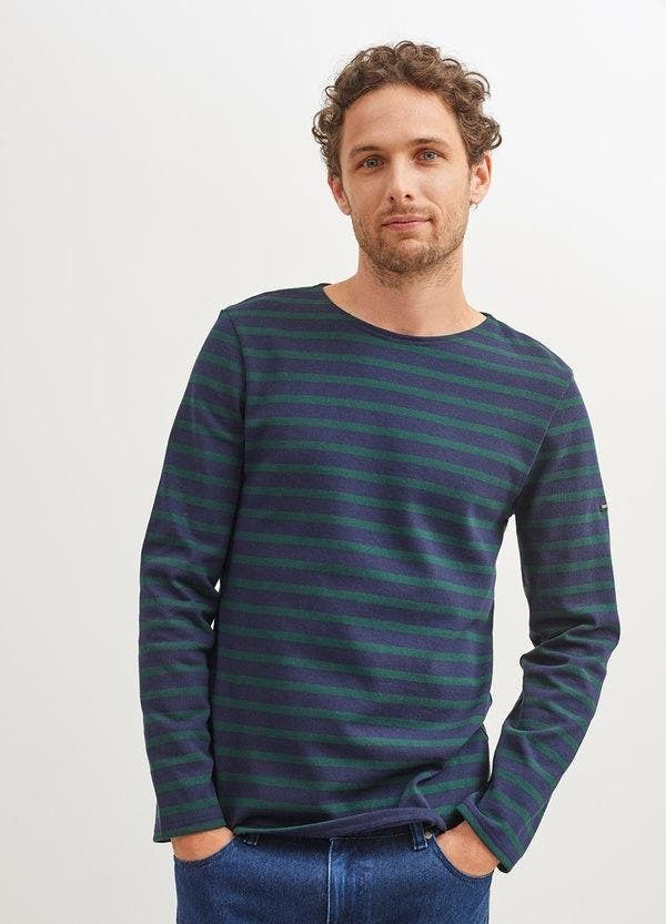 セイントジェームス レディース トップス シャツ Saint James MERIDIEN MODERNE Original Heavyweight Breton Shirt NavyPine Gre