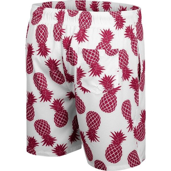 コロシアム メンズ 水着 ハーフパンツ・ショーツ ショートパンツ Mens Colosseum WhiteMaroon Virginia Techokies Pineapple Swim Shorts