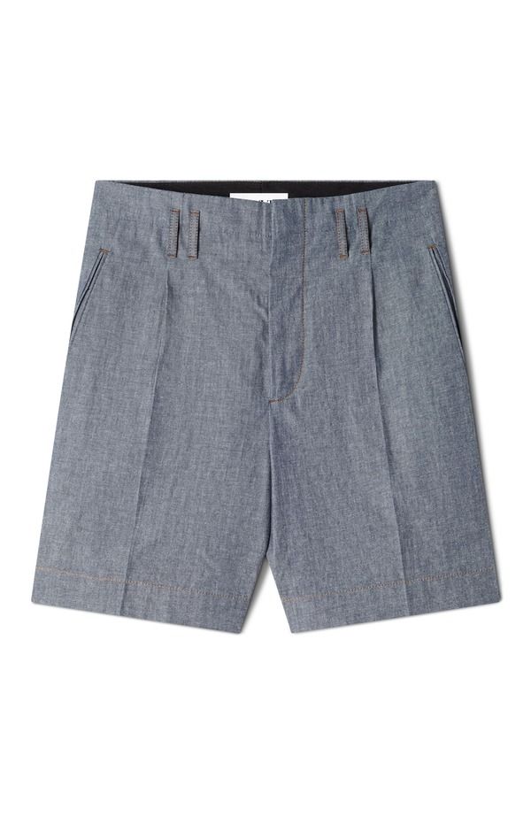 ランバン メンズ ボトムス ハーフパンツ・ショーツ ショートパンツ Lanvin Chambray Shorts Navy Blue ネイビー