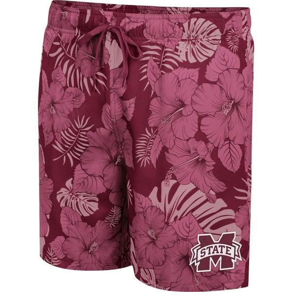 コロシアム メンズ 水着 ハーフパンツ・ショーツ ショートパンツ Mens Colosseumaroon Mississippi State Bulldogs The Dude Swim Shorts