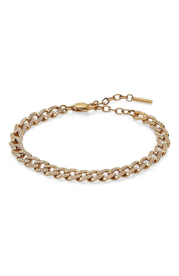 アレックスアンドアニ レディース アクセサリー ブレスレット・バングル・アンクレット Alex and Ani Crystal Pave Curb Chain Bracelet Gold ゴールド