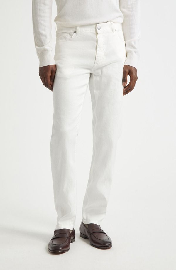 ゼニア メンズ ボトムス デニムパンツ スリムフィット ジーンズ ZEGNA Slim Fit Jeans White Sld ホワイト